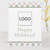 Corporate Logo Holiday Poinsettia, Elegant Festiva Karte (Gelbe Blume)