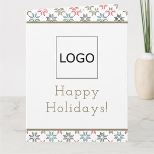 Corporate Logo Holiday Poinsettia, Elegant Festiva Karte