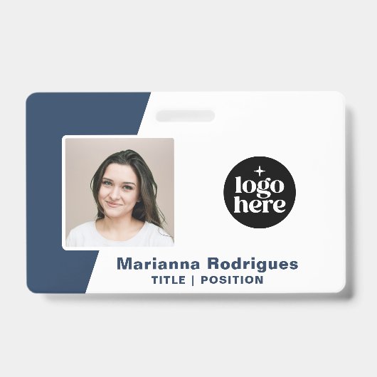 Corporate Logo Photo Barcode Custom Employee ID Ausweis (Front)