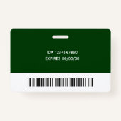 Corporate Logo Photo ID Barcode Dark Green Name Ausweis (Rückseite)