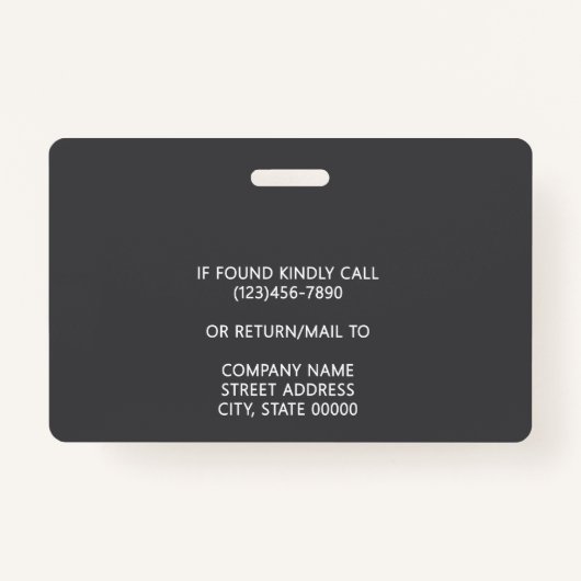 Corporate Logo Photo ID Barcode Gray Name Ausweis (Rückseite)