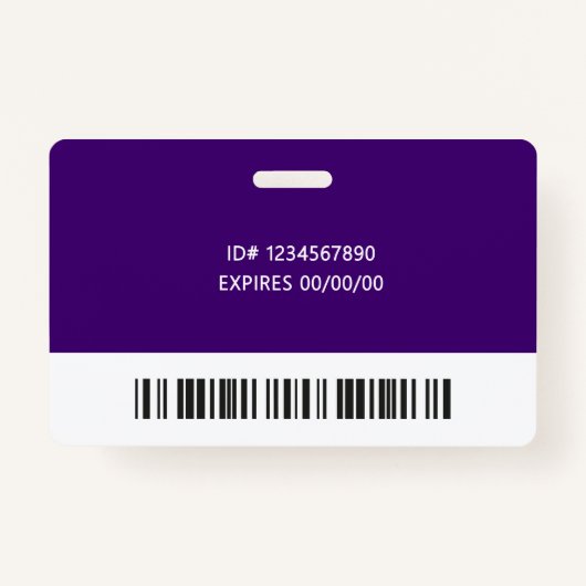 Corporate Logo Photo ID Barcode Purple Name Ausweis (Rückseite)