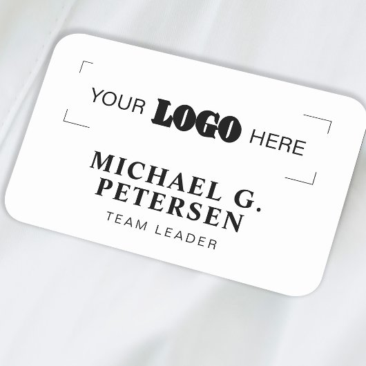 Corporate logo professional employee white black namensschild