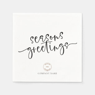 Corporate Logo Script Weihnachten-Frohe Festtage Serviette