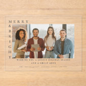 Corporate Merry & Bright Christmas Modernes Foto Acryleinladungen (Vorderseite)