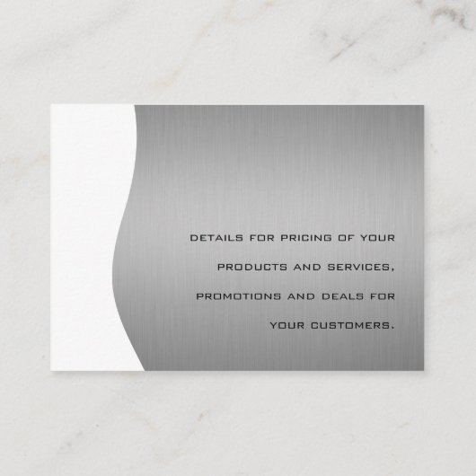 Corporate / Metallisches Silber / Gold Monogramm Visitenkarte (Rückseite)