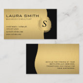 Corporate / Metallisches Silber / Gold Monogramm Visitenkarte (Vorne/Hinten)