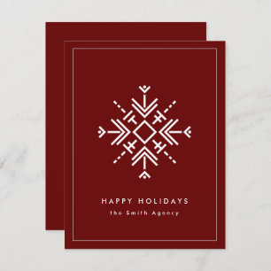 Corporate Modern Brand Snowflake Holiday Card Feiertagskarte