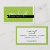 CORPORATE moderne, Zickzack, helle Kalkgrün Visitenkarte (Vorne/Hinten)