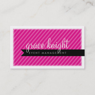 CORPORATE Modernes, einfaches Streifen fett magent Visitenkarte