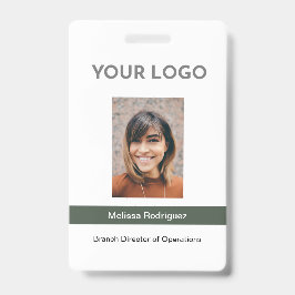 Corporate Olive Green Employee Foto ID Ausweis