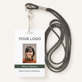 Corporate Olive Green Employee Foto ID Ausweis