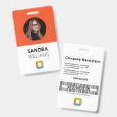 Corporate Orange Custom Employee-ID Ausweis (Vorder- & Rückseite)