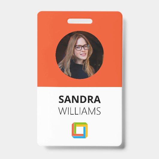 Corporate Orange Custom Employee-ID Ausweis (Vorderseite)