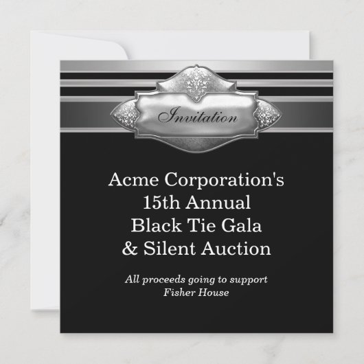 Corporate Party Fund der Black Krawatte - Veransta Einladung (Vorderseite)