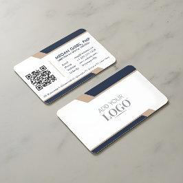 Corporate Professional Modern Geometric Navy Blue Visitenkarte