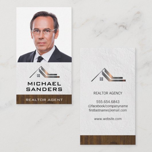 Corporate Real Anwesen | Geschäftsmann mit Brille Visitenkarte (Vorne/Hinten)