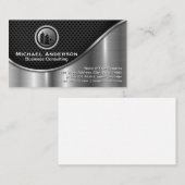 Corporate Real Anwesen | Schwarzer Mesh Metallisch Visitenkarte (Vorne/Hinten)