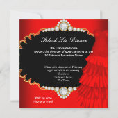 Corporate Red Black Krawatten Dinner Party 2 Einladung (Rückseite)