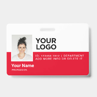 Corporate Red Employee Moderne Foto ID Security Ausweis