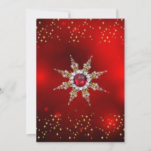 Corporate Red Gold Baubles Weihnachtsfeier Einladung (Rückseite)