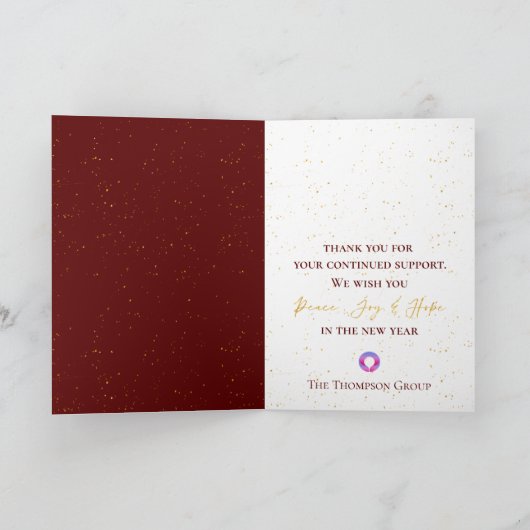 Corporate Red Gold Glitzer Tree Weihnachten Neues (Innenseite)