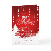 Corporate Red White Merry Christmas Happy New Year