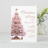 Corporate Rose Goldene Weihnachtsfeier Einladung (Stehend Vorderseite)