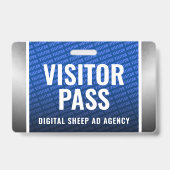 Corporate Royal Blue & Steel Besucherpass Ausweis (Front)