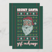 Corporate Secret Santa Gift Exchange Sweater Party Einladung (Vorne/Hinten)