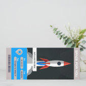 Corporate Space Themed Partys Ticket einladen Einladung (Stehend Vorderseite)