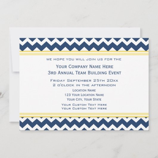 Corporate Team Gebäude Event Einladung Blue (Rückseite)