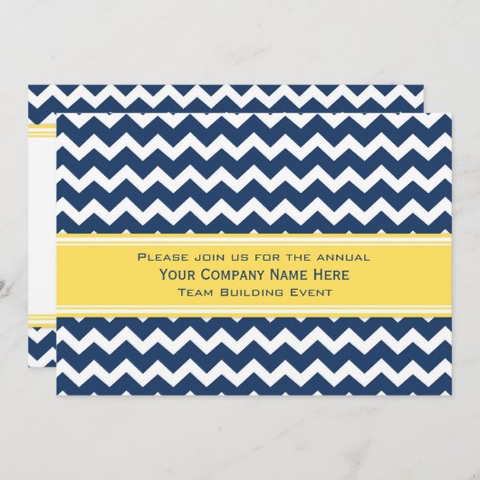 Corporate Team Gebäude Event Einladung Blue (Vorne/Hinten)