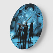 Corporate Team Silhouette Futuristic Business Große Wanduhr (Winkel)
