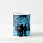 Corporate Team Silhouette Futuristic Business Kaffeetasse (Mittel)