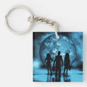 Corporate Team Silhouette Futuristic Business Schlüsselanhänger (Vorderseite)