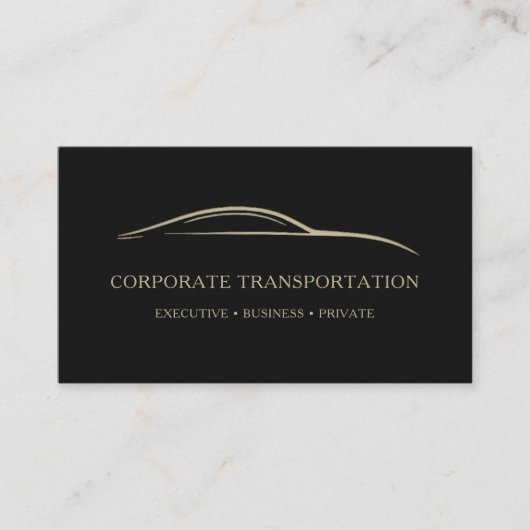 Corporate Transportation QR Code Black & Gold Visitenkarte (Vorderseite)