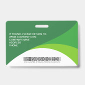 Corporate Visitor Pass Custom Barcode Green Ausweis (Rückseite)