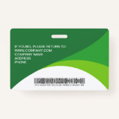 Corporate Visitor Pass Custom Barcode Green Ausweis (Rückseite)