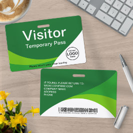 Corporate Visitor Pass Custom Barcode Green Ausweis