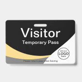 Corporate Visitor Pass Custom Barcode Yellow Gray Ausweis (Vorderseite)