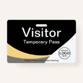 Corporate Visitor Pass Custom Barcode Yellow Gray Ausweis (Vorderseite)