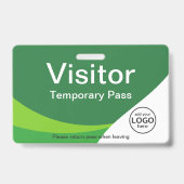 Corporate Visitor Pass Custom QR Code Green Ausweis (Vorderseite)