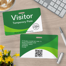 Corporate Visitor Pass Custom QR Code Green Ausweis