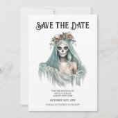 Corpse Bride Mint Halloween Save the Date Einladung (Vorderseite)