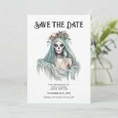 Corpse Bride Mint Halloween Save the Date Einladung (Stehend Vorderseite)
