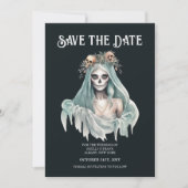 Corpse Bride Mint Halloween Save the Date Einladung (Vorderseite)