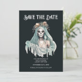 Corpse Bride Mint Halloween Save the Date Einladung (Stehend Vorderseite)