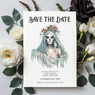 Corpse Bride Mint Halloween Save the Date Einladung