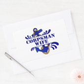 Corpsman Ehefrau, Anchors weg! Rechteckiger Aufkleber (Umschlag)